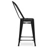 Buy Bistrot Metalix square bar stool with backrest - 60cm Grey blue 58410 - in the UK