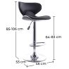 Buy Swivel Chromed Metal Curved Back Bar Stool - Height Adjustable Black 49743 - prices
