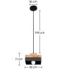 Buy Edda Scandinavian pendant lamp - Wood and metal Black 59308 home delivery