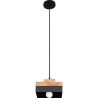 Buy Edda Scandinavian pendant lamp - Wood and metal Black 59308 - in the UK