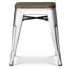 Buy Bistrot Metalix Stool wooden - Metal - 45 cm Pastel yellow 58350 - prices