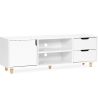 Buy Wooden TV Stand - Scandinavian Design - Wiam White 59663 - prices