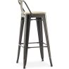 Buy Bistrot Metalix style bar stool with small backrest - 76 cm - Metal and Light Wood Pastel orange 59694 in the United Kingdom