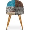 Buy Dining Chair Accent Patchwork Upholstered Scandi Retro Design Wooden Legs - Bennett Amy Multicolour 59933 - in the UK