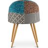 Buy Dining Chair Accent Patchwork Upholstered Scandi Retro Design Wooden Legs - Bennett Amy Multicolour 59933 home delivery