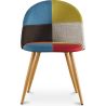 Buy Dining Chair Accent Patchwork Upholstered Scandi Retro Design Wooden Legs - Bennett Fiona Multicolour 59934 - in the UK
