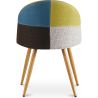 Buy Dining Chair Accent Patchwork Upholstered Scandi Retro Design Wooden Legs - Bennett Fiona Multicolour 59934 home delivery