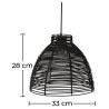 Buy Hanging Lamp Boho Bali Design Natural Rattan - Tui Black 60037 in the United Kingdom