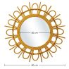 Buy Wall Mirror - Boho Bali Round Design (60 cm) - Uli Natural wood 60053 home delivery