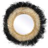 Buy Wall Mirror - Boho Bali Round Design (60 cm) - Melu Natural wood 60059 - in the UK