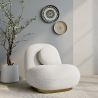 Buy Bouclé fabric upholstered armchair - Nuiba White 60078 - in the UK