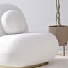 Buy Bouclé fabric upholstered armchair - Nuiba White 60078 - prices