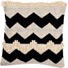 Buy Square Cotton Cushion in Boho Bali Style cover + filling - Gwen White / Black 60182 - in the UK
