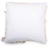 Buy Square Recycled yarn Cushion in Boho Bali Style cover + filling - Chloe White 60214 at MyFaktory