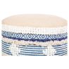 Buy Pouffe Stool in Boho Bali Style, Wood and Cotton - Zoe Bali Blue 60261 - prices