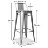 Buy Bar Stool with Backrest - Industrial Design - 76cm - New Edition - Metalix Steel 60325 with a guarantee