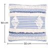 Buy Square Cotton Cushion in Boho Bali Style cover + filling - Luna Blue 60187 with a guarantee