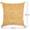 Buy Square Boho Bali Cushion, Raffia cover + filling - Carol Cream 60217 with a guarantee