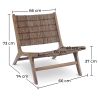 Buy Armchair in Boho Bali Style, Rattan and Teak Wood - Hewar Natural 60475 at MyFaktory