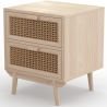 Buy Rattan Bedside Table with Drawers, Boho Bali Style - Wada Natural 60509 - prices