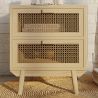Buy Rattan Bedside Table with Drawers, Boho Bali Style - Wada Natural 60509 - in the UK
