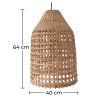 Buy Rattan Pendant Lamp, Boho Bali Style - Grau Natural 60491 in the United Kingdom