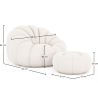 Buy Upholstered Armchair with Ottoman - White Boucle - Calera White 60542 at MyFaktory
