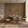Buy Pack Industrial Wooden Table (220cm) & 8 Rattan and Velvet Mesh Chairs - Nema Mustard 60554 - in the UK
