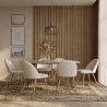 Buy Pack Hairpin Dining Table 150x90 & 6 Bouclé Upholstered Chairs - Bennett White 60565 - in the UK