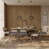 Buy Pack Industrial Wooden Table (220cm) & 8 Rattan and Velvet Mesh Chairs - Jenka Dark blue 60597 - in the UK