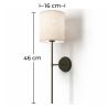 Buy Lamp Wall Light - Black with Fabric Shade - Norman Black 60525 - in the UK