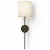Buy Lamp Wall Light - Black with Fabric Shade - Norman Black 60525 at MyFaktory