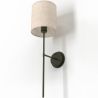 Buy Lamp Wall Light - Black with Fabric Shade - Norman Black 60525 with a guarantee