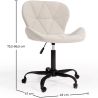 Buy Office chair upholstered in Bouclé fabric - Winka Black Frame White 61055 - in the UK