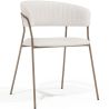 Buy Dining chair - Upholstered in Bouclé Fabric - Lona White 61148 at MyFaktory