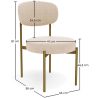 Buy Dining Chair - Upholstered in Velvet - Golden metal - Ara Beige 61166 - prices