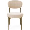 Buy Dining Chair - Upholstered in Velvet - Golden metal - Ara Beige 61166 - in the UK