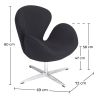 Buy Armchair with armrests - Fabric upholstery - Svinia Black 13662 with a guarantee