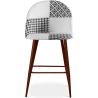 Buy Patchwork Upholstered Stool - Scandinavian Style - Black and White - 66cm - Bennett White / Black 61290 - in the UK