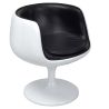 Buy Lounge Chair - White Designer Chair - Upholstered in Leather - Brandy Black 13159 - prices