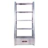 Buy Metal Shelf with Drawer - Aviator Style - 4 Shelves - Zack Metallic light grey 48356 - in the UK