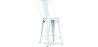 Buy Bistrot Metalix square bar stool with backrest - 60cm Grey blue 58410 - in the UK
