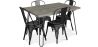 Buy Grey Hairpin 120x90 Dining Table + X4 Bistrot Metalix Chair Black 59923 - in the UK