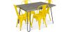 Buy Grey Hairpin 120x90 Dining Table + X4 Bistrot Metalix Chair Yellow 59923 in the United Kingdom