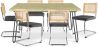 Buy Pack Hairpin Dining Table 150x90 &amp; 6 Black Mesh Rattan and Velvet Chairs - Wanda Dark grey 60581 - prices