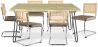 Buy Pack Hairpin Dining Table 150x90 &amp; 6 Black Mesh Rattan and Velvet Chairs - Wanda Beige 60581 - prices