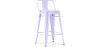 Buy Bar Stool with Backrest Industrial Design - 60cm - Metalix Lavander 58409 in the United Kingdom