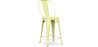Buy Bistrot Metalix square bar stool with backrest - 60cm Pastel yellow 58410 - prices