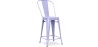 Buy Bistrot Metalix square bar stool with backrest - 60cm Lavander 58410 in the United Kingdom