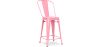 Buy Bistrot Metalix square bar stool with backrest - 60cm Pink 58410 with a guarantee